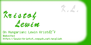 kristof lewin business card